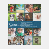 Fun Modern 16 Foto Blau Cooler Cousin Definition Fleecedecke (Vorderseite)