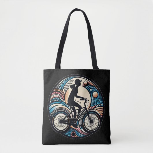 Fun Modern Abstract Design Bike Logo Tasche (Vorderseite)