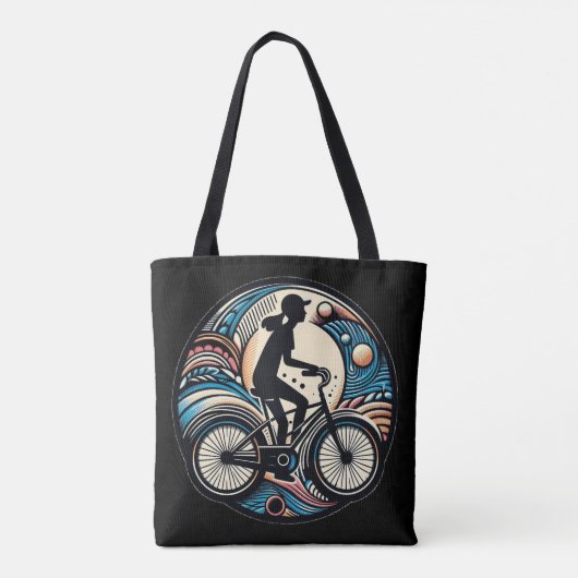 Fun Modern Abstract Design Bike Logo Tasche (Rückseite)