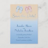 Fun Modern Beach Flip Flops Sandalen Save the Date