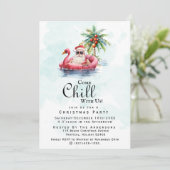 Fun Modern Beach Themed Weihnachten Party Einladung (Stehend Vorderseite)