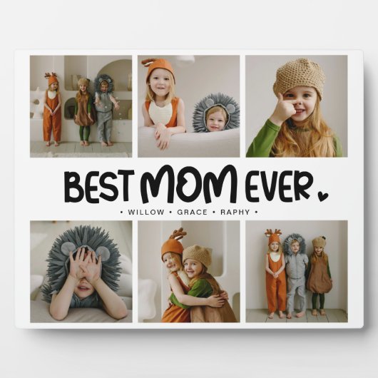 Fun Modern 'BEST MAMA EVER' 6 Foto Fotoplatte (Vorderseite)