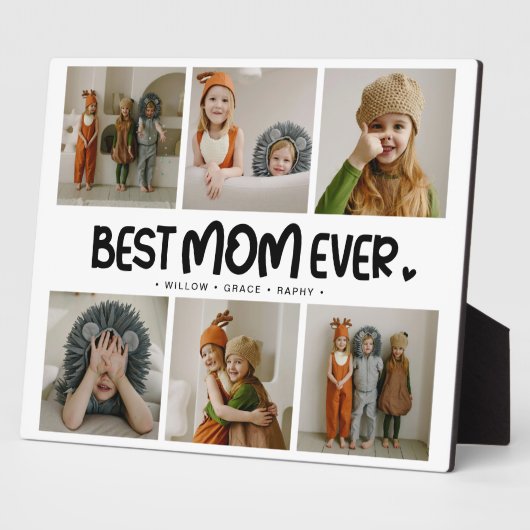 Fun Modern 'BEST MAMA EVER' 6 Foto Fotoplatte (Seite)