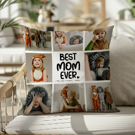 Fun Modern 'BEST MAMA EVER' 6 Foto Kissen
