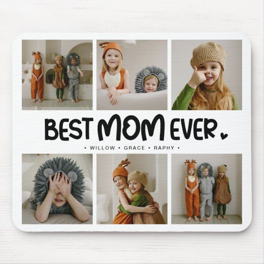 Fun Modern 'BEST MAMA EVER' 6 Foto Mousepad (Vorne)