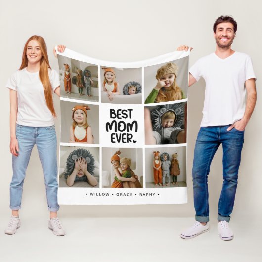 Fun Modern 'BEST MOM EVER' 6 Photo Fleecedecke (Beispiel)