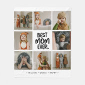 Fun Modern 'BEST MOM EVER' 6 Photo Fleecedecke (Vorderseite)