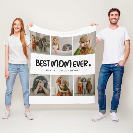 Fun Modern 'BEST MOM EVER' 6 Photo Fleecedecke (Beispiel)