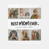 Fun Modern 'BEST MOM EVER' 6 Photo Fleecedecke (Vorderseite)
