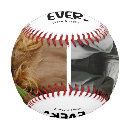 Fun Modern 'BEST VATER EVER' 2 Foto Baseball (Vorderseite)