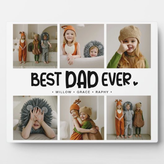 Fun Modern 'BEST VATER EVER' 6 Foto Fotoplatte (Vorderseite)