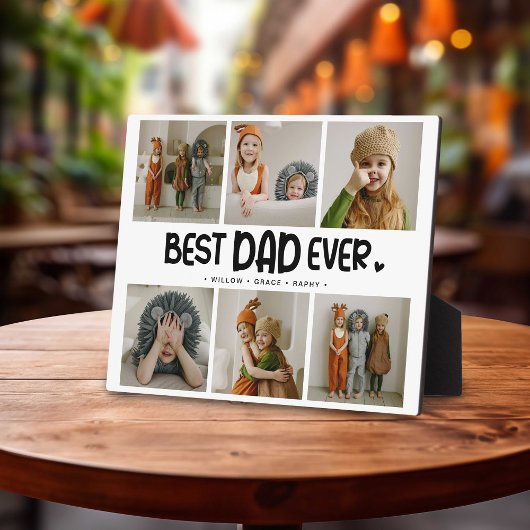 Fun Modern 'BEST VATER EVER' 6 Foto Fotoplatte