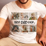 Fun Modern 'BEST VATER EVER' 6 Foto T-Shirt<br><div class="desc">Jeder Vater ist einzigartig,  also sollte sein Geschenk auch! Personalisieren Sie unseren 'BEST VATER EVER' 6 Foto T - Shirt mit hochgeschätzten Erinnerungen,  dem Namen Ihres Kindes und seinen Lieblingsfarben. Es ist nicht nur ein Shirt,  es ist eine Feier von Papa! Ideal für Geburtstage,  Weihnachten und Vatertag.</div>