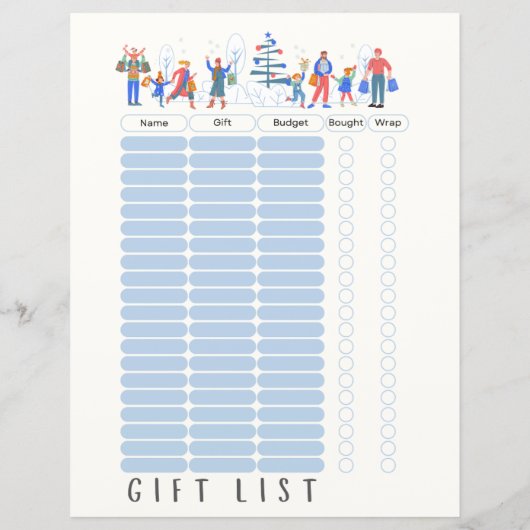 Fun & Modern Bleibe Weihnachtsliste (Rückseite)