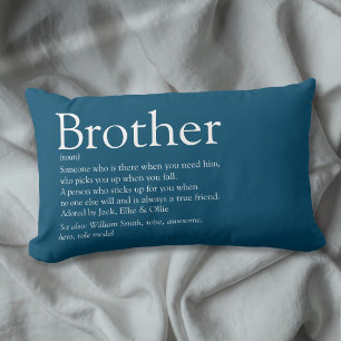 Fun Modern Blue Cool Best je Brother Definition Lendenkissen