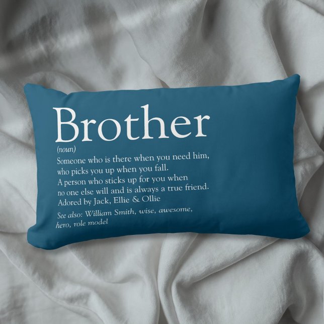 Fun Modern Blue Cool Best je Brother Definition Lendenkissen (Fun Modern Blue Cool Best Ever Brother Definition Lumbar Pillow)