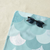 Fun Modern Blue Green Mermaid Scale Muster Strandtuch (Beispiel)