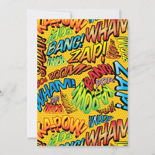 Fun Modern Brautparty Comic Buch Einladung (Rückseite)