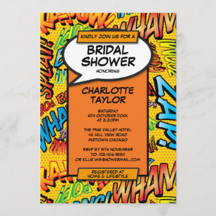 Fun Modern Brautparty Comic Buch Einladung