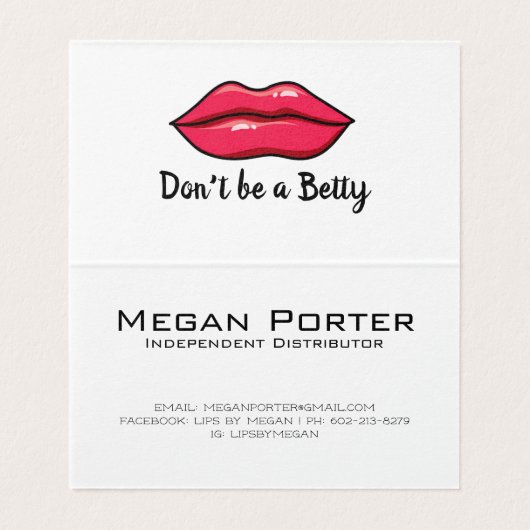 Fun Modern Business Card | Lipsense-Distributor Visitenkarten (Innenseite Aufgefaltet)