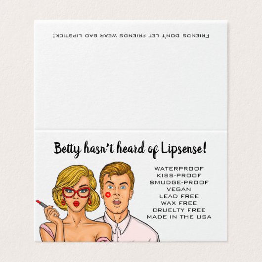 Fun Modern Business Card | Lipsense-Distributor Visitenkarten (Außenseite Aufgefaltet)