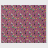 Fun Modern Cartoon Circus Carnival Purple Pattern Geschenkpapier (Flach)