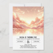 Fun Modern Celestial Digital Birthday Einladung (Vorderseite)