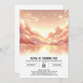 Fun Modern Celestial Digital Birthday Einladung (Vorne/Hinten)