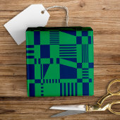 Fun Modern Checkered Blue & Green Wrapping Paper Geschenkpapier