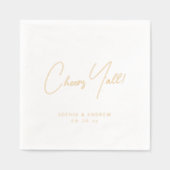 Fun modern cheers y'all script minimalist wedding servietten mit folie (Vorderseite)