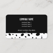 fun modern chic black and white dot pattern bold  visitenkarte (Rückseite)