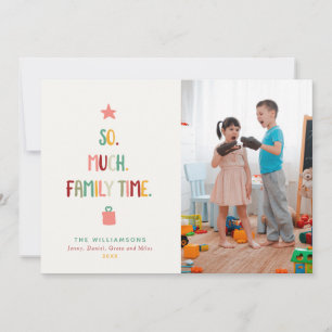 Fun Modern Christmas Photo Family Time Retro Feiertagskarte