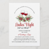 Fun Modern Christmas Sip & Swap Cocktail Party Einladung (Vorderseite)