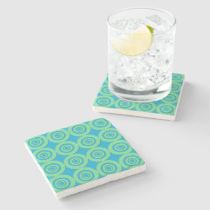 Fun Modern Circles MInt Green Aqua-Muster Steinuntersetzer