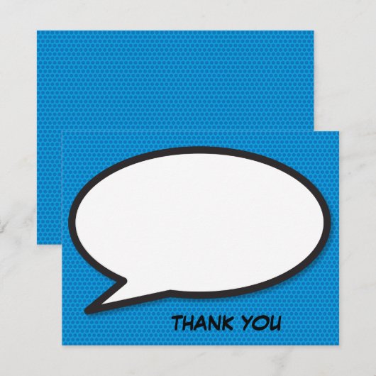 Fun Modern Comic Book Speech Bubble Message Mitteilungskarte (Vorne/Hinten)