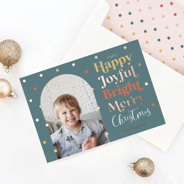 Fun Modern Confetti Happy Joyful Bright Foto Arch Folien Feiertagskarte