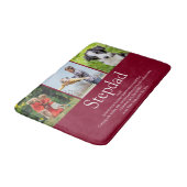 Fun Modern Cool Stepfather Stepdad Foto Collage Badematte (Schrägansicht)