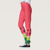 Fun Modern Coral Pink Green Watermelon Melon Leggings (Links)