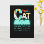 Fun Modern Crazy Cat Mama Personalisiert Geburtsta Karte (Gelbe Blume)