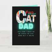 Fun Modern Crazy Cat VATER Personalisiert Geburtst Karte (Vorderseite)