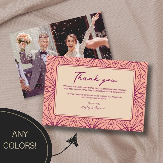 Fun Modern Einzigartige Hochzeit Dankeschön Karten