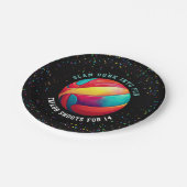 Fun Modern farbenfroh Black All-Star Kinder Basket Pappteller (Schrägansicht)