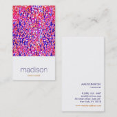 Fun Modern farbenfroh pink Confetti Salon Visitenkarte (Vorne/Hinten)