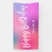 Fun Modern farbenfroher Tee Tween Pink Girl Geburt Banner (Vertikal)