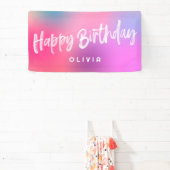 Fun Modern farbenfroher Tee Tween Pink Girl Geburt Banner (InSitu)
