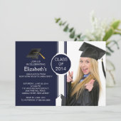 Fun Modern Graduate Foto Graduate Party Einladung (Stehend Vorderseite)