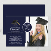 Fun Modern Graduate Foto Graduate Party Einladung (Vorne/Hinten)