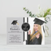 Fun Modern Graduate Foto Graduate Party Einladung (Stehend Vorderseite)