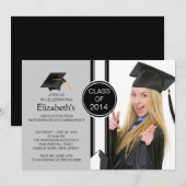 Fun Modern Graduate Foto Graduate Party Einladung (Vorne/Hinten)