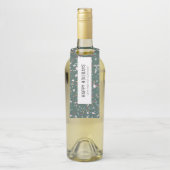 Fun Modern Green Terrazzo Muster glückliche Ferien Flaschenanhänger (Auf Flasche)